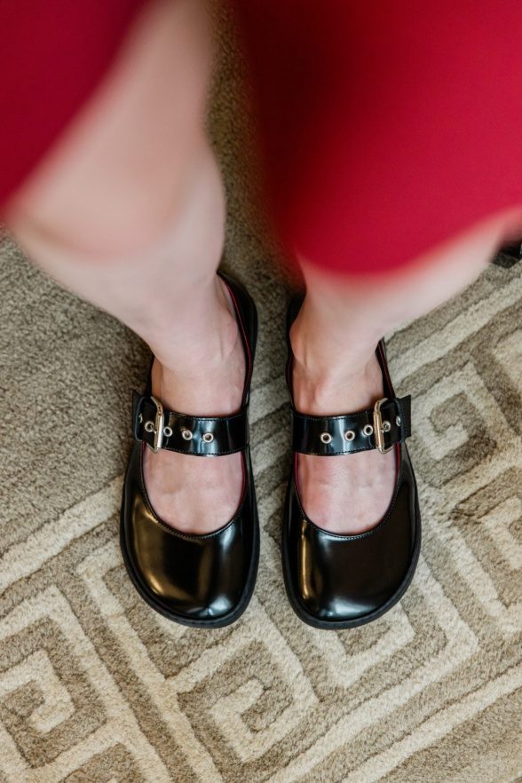 shapen mary jane coco musta värvi lakknahast barefoot baleriinad naistele stiilse pandlaga