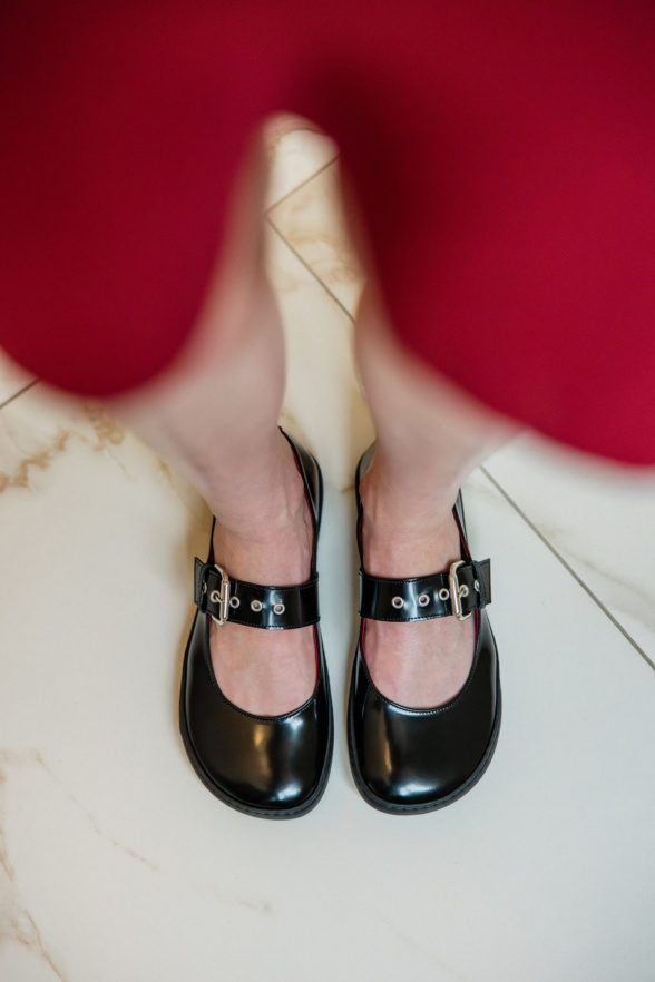 shapen mary jane coco musta värvi lakknahast barefoot baleriinad naistele stiilse pandlaga