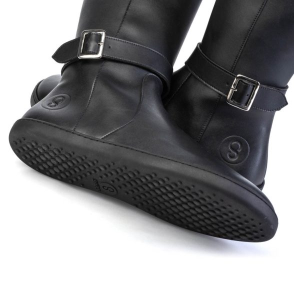 shapen glam black veganmaterjalidest pika säärega barefoot saapad naistele