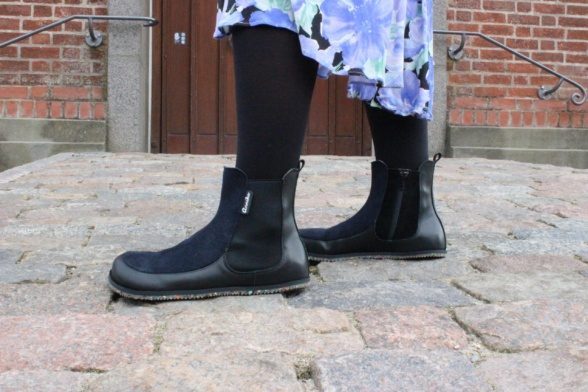 annika barefoot musta värvi nahast barefoot chelsea saapad lukuga naistele sädelevad