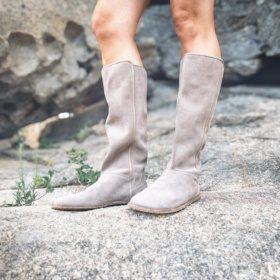 mukishoes tagus jalgatõmmatavad slip-on tüüpi nahast barefoot saapad pika säärega