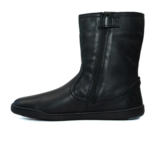 blusun 405 black siledast nahast musta värvi luku ja sooja voodriga naiste barefoot saapad