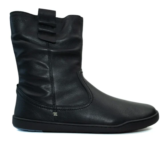 blusun 405 black siledast nahast musta värvi luku ja sooja voodriga naiste barefoot saapad