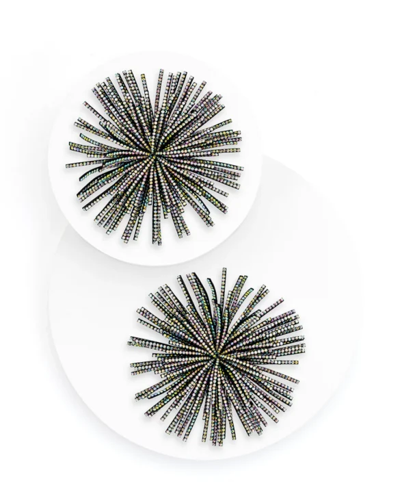 Shapen decorative clips Black Glitter