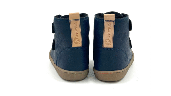Minimus Robin 2 navy sinist värvi sooja voodriga barefoot saapad lastele