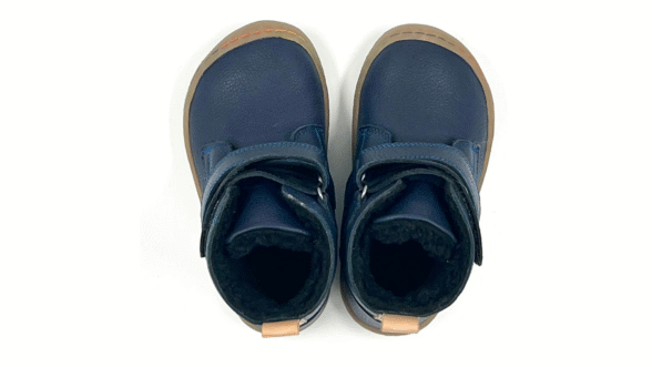 Minimus Robin 2 navy sinist värvi sooja voodriga barefoot saapad lastele