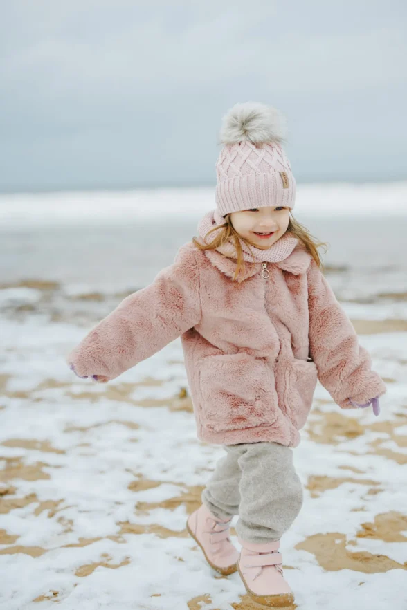 Minimus Robin 2 Pink roosat värvi nahast krõpsudega barefoot saapad tüdrukutele soojad talvesaapad kummist tald