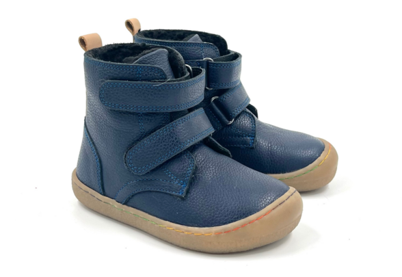 Minimus Robin 2 navy sinist värvi sooja voodriga barefoot saapad lastele