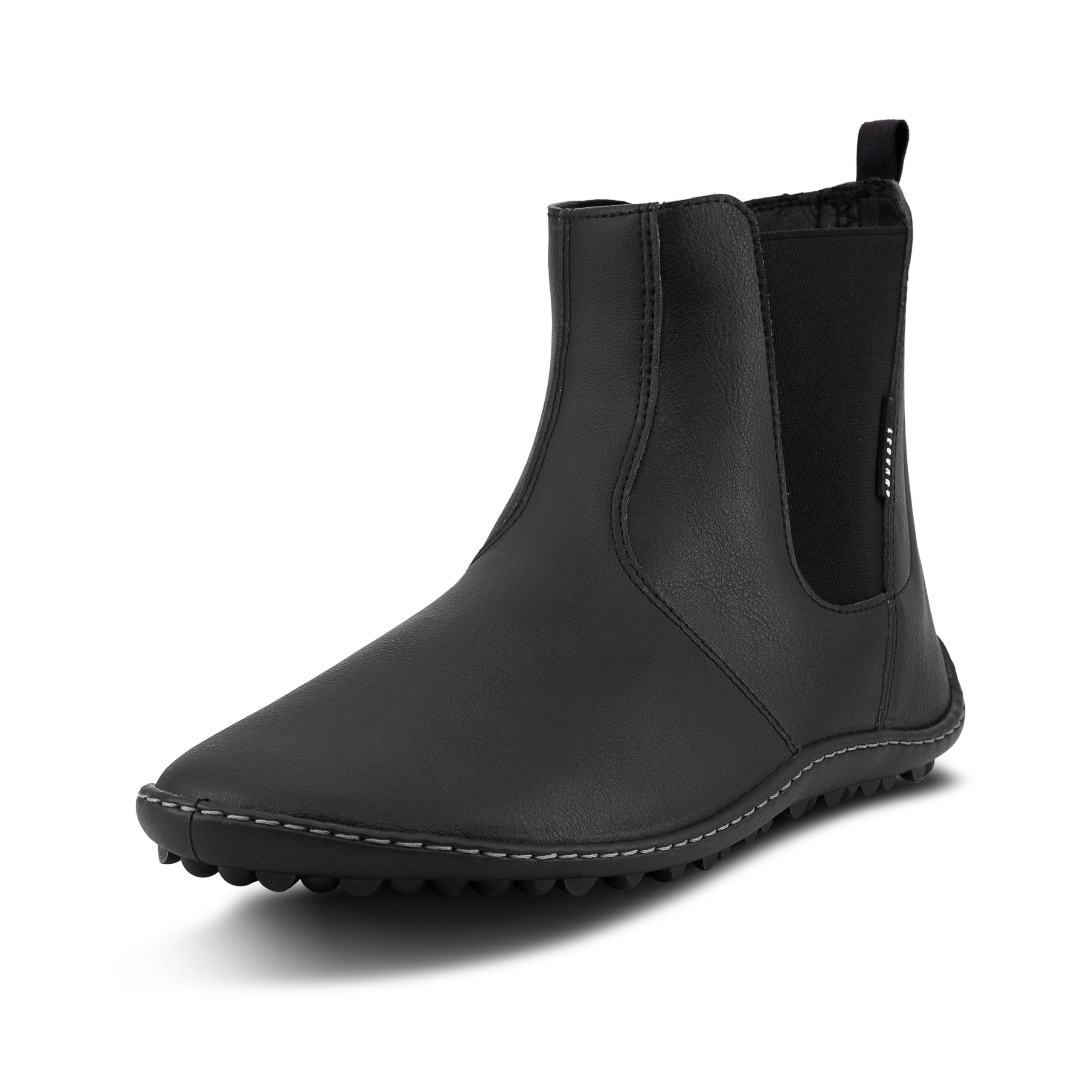 leguano bareboo black lukuga veganmaterjalidest unisex chelsea barefoot saapad meestele ja naistele üeni musta värvi