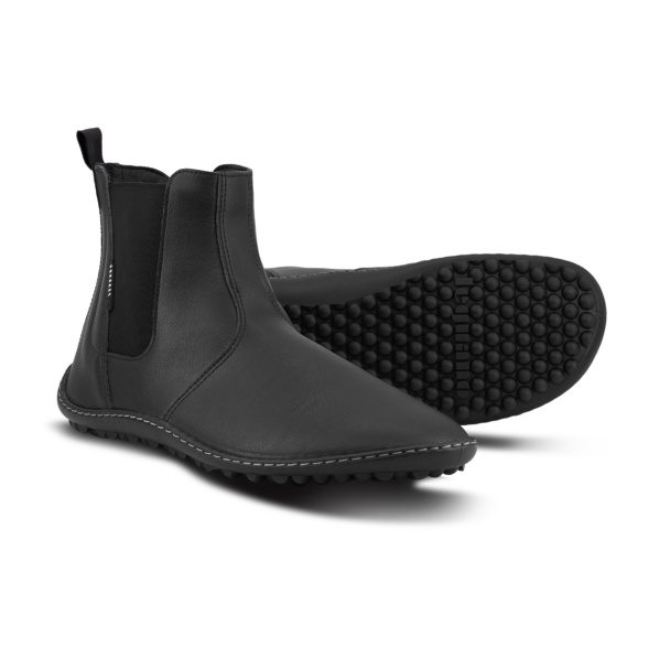 leguano bareboo black lukuga veganmaterjalidest unisex chelsea barefoot saapad meestele ja naistele üeni musta värvi