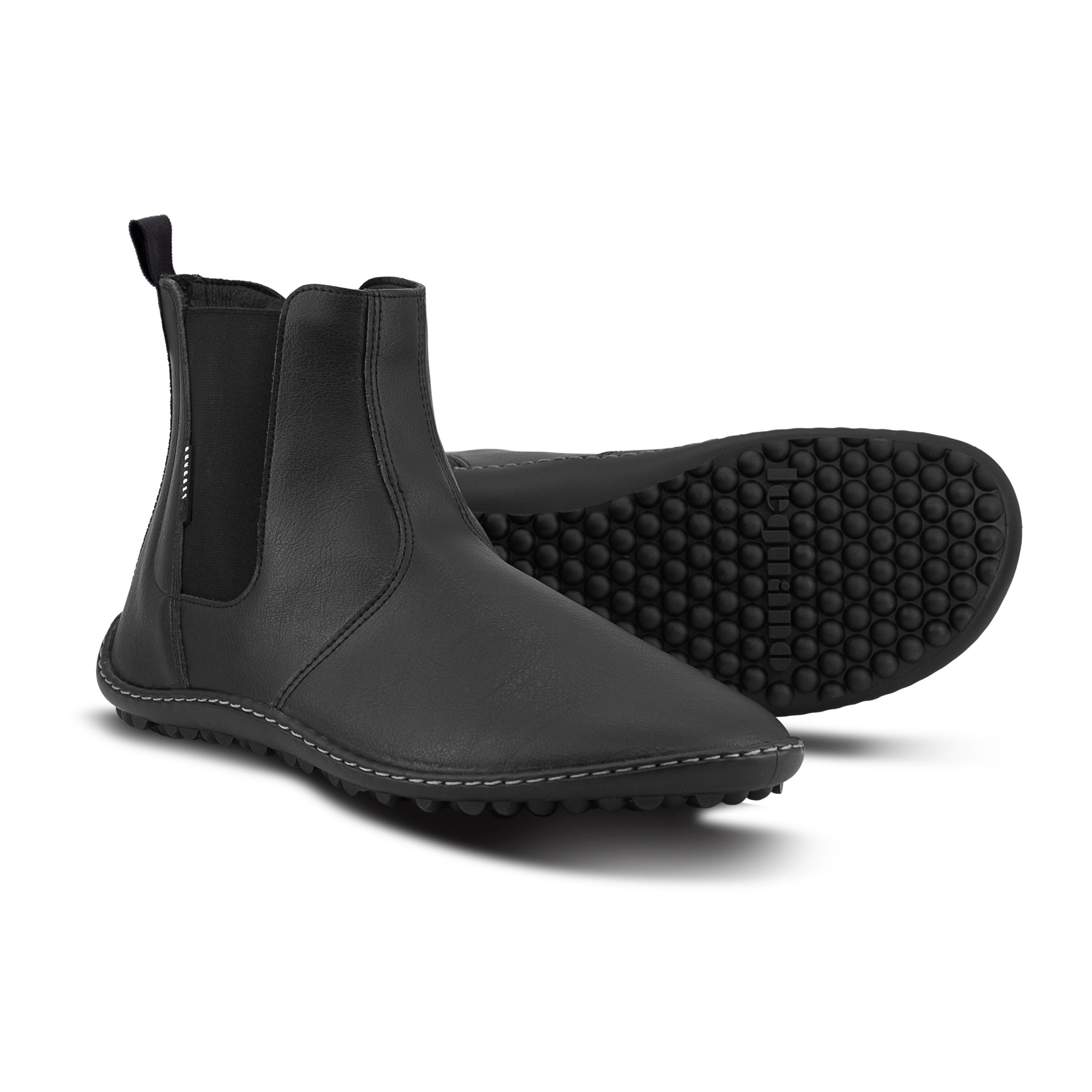 leguano bareboo black lukuga veganmaterjalidest unisex chelsea barefoot saapad meestele ja naistele üeni musta värvi