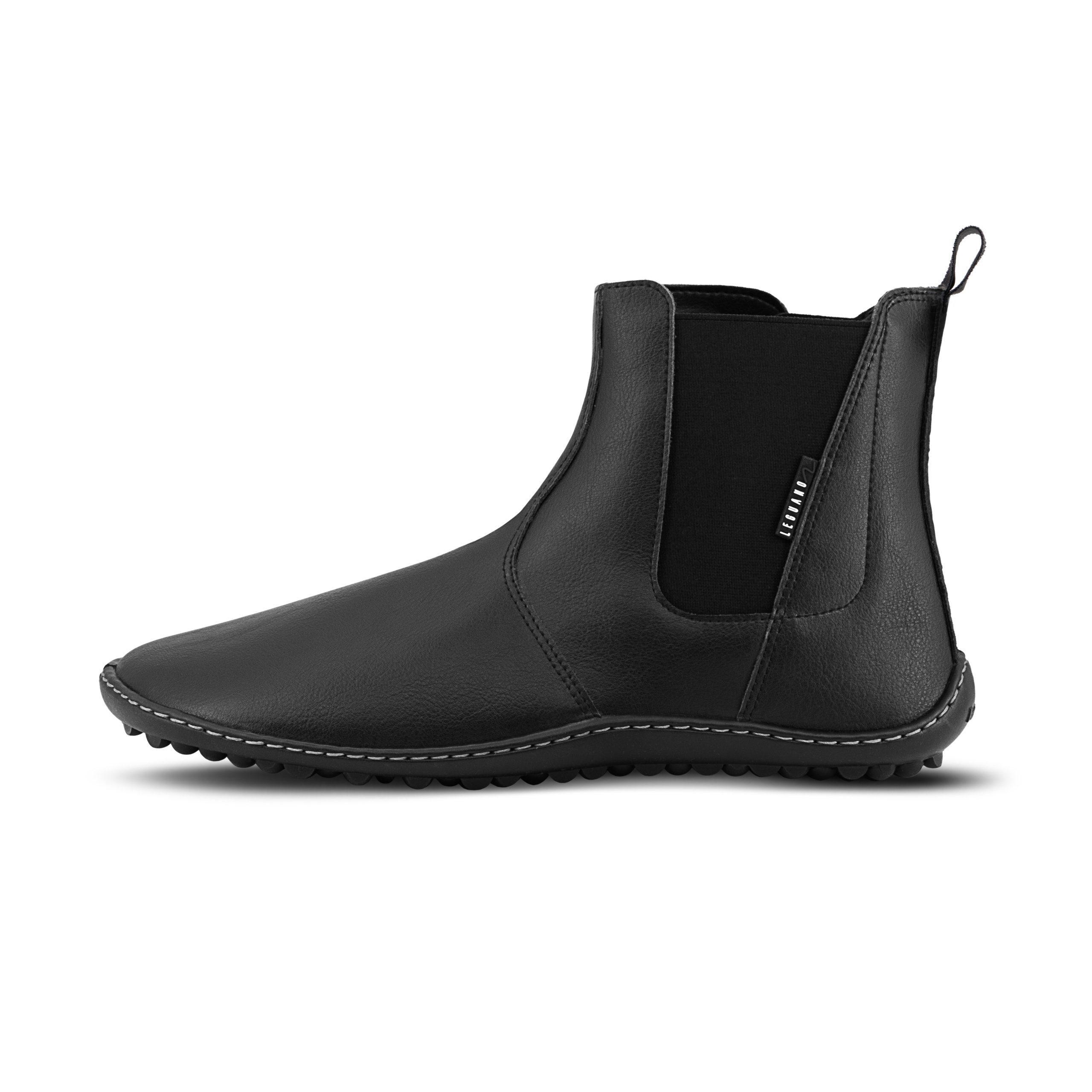 leguano bareboo black lukuga veganmaterjalidest unisex chelsea barefoot saapad meestele ja naistele üeni musta värvi