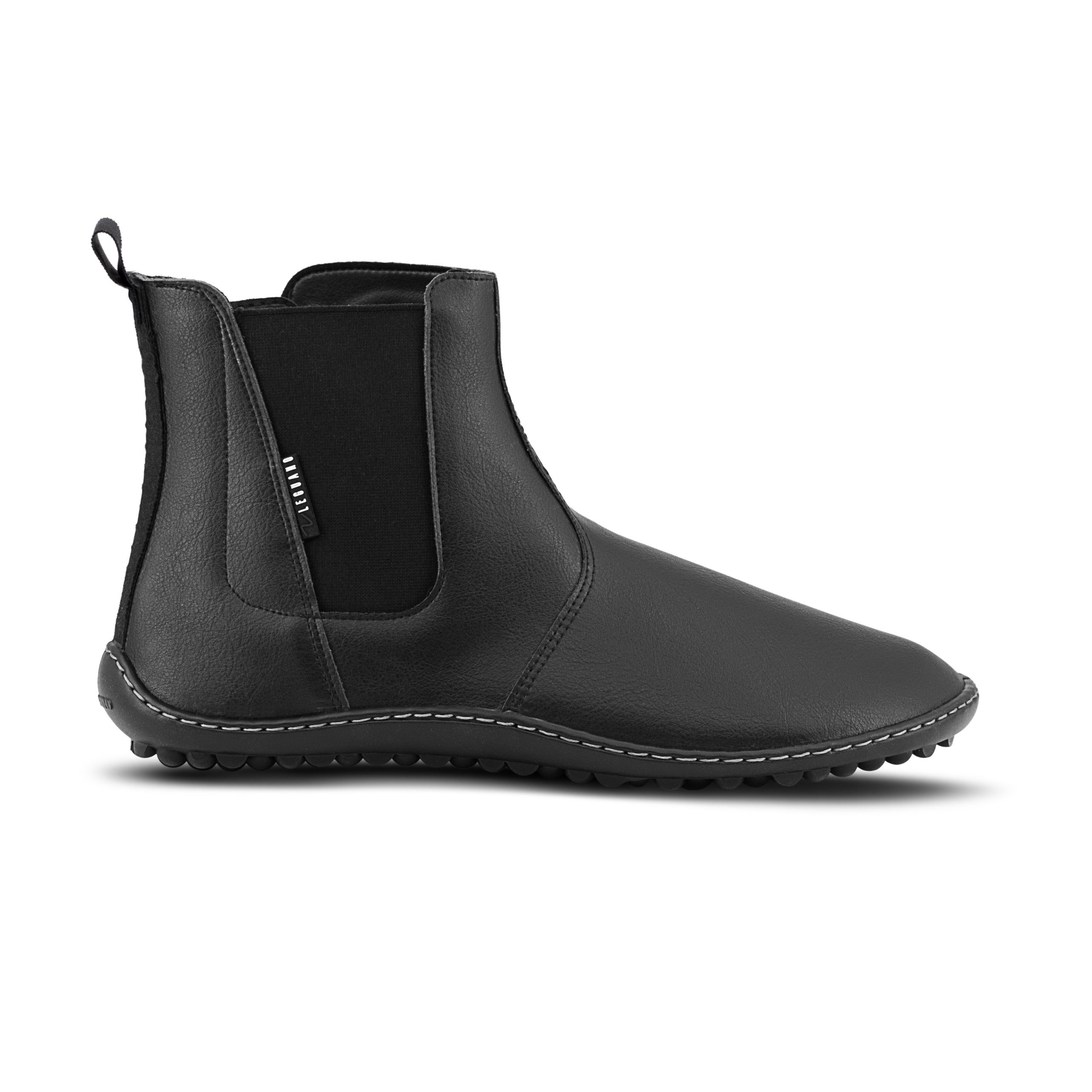 leguano bareboo black lukuga veganmaterjalidest unisex chelsea barefoot saapad meestele ja naistele üeni musta värvi