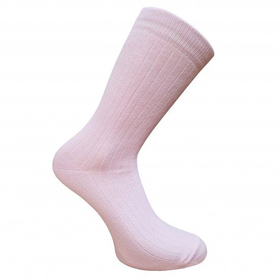 Vegateksa õhukesed 85% meriinovillased sokid - Light Pink Ribbed