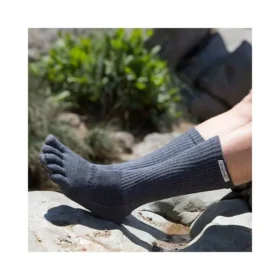 Injinji Trail Midweight Crew Coolmax Granite toe socks